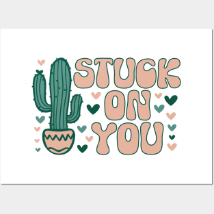 Stuck on You Cactus Lover, Cactus Valentines Day Posters and Art